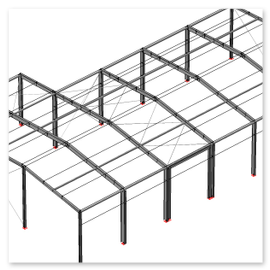 Statisches Model einer Stahlhalle gebaut in Stuttgart