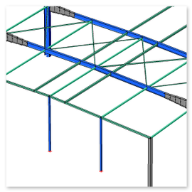 Statisches Modell einer Stahlkonstruktion eines Autohauses, gebaut in Drotmund