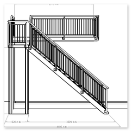 Ansciht Nord: Außentreppe mit Podest (Herstellung in Polen)