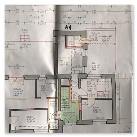 Baugenehmigung für einen Balkon - Anschitsplan