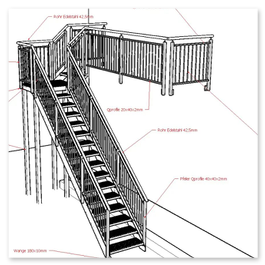 Treppe mit Podest aus Polen - gebaut in Hannover