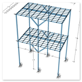 3d-Statikmodell für einen Stahlbalkon